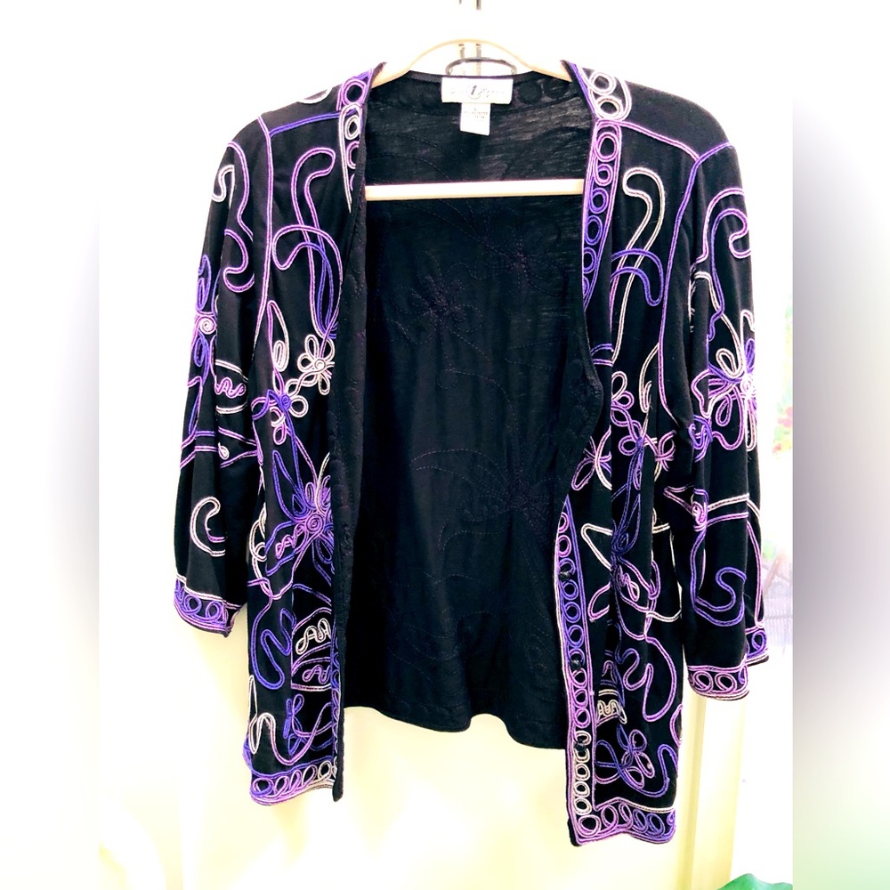 Chico Style Black and Purple Cardigan